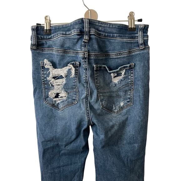 American Eagle 4 Regular HiRise Jegging Distressed Next Level Stretch - Picture 6 of 8